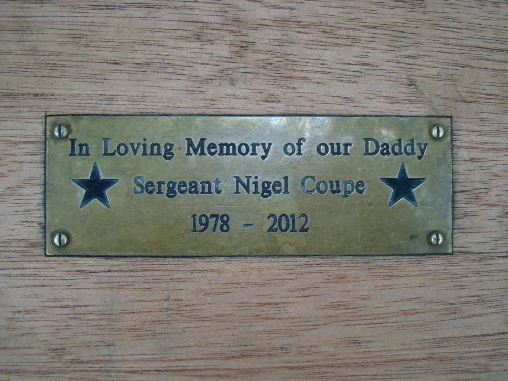 Remembrance Bench Sgt. Nigel Coupe #2