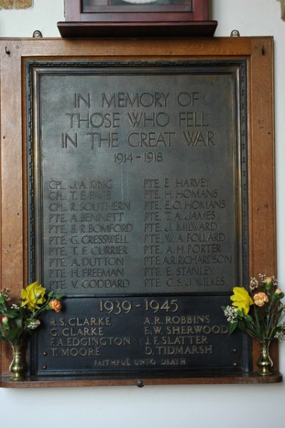 Oorlogsmonument Salford Priors Church