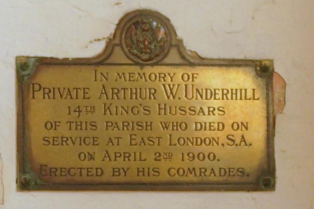 Plaque Private Arthur W. Underhill