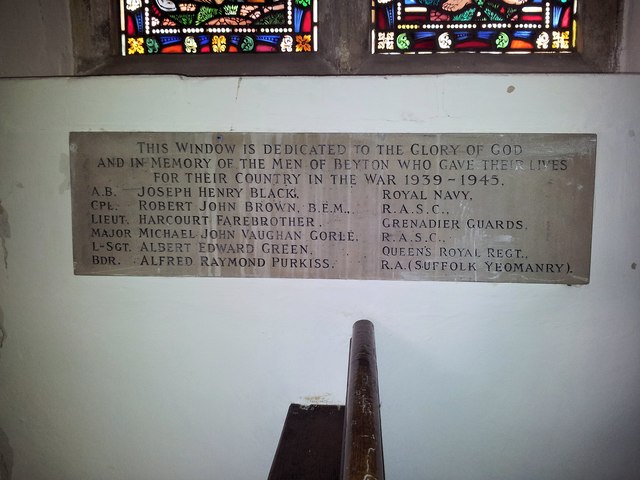 Oorlogsmonument All Saints Church Beyton #2