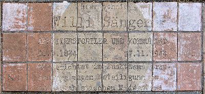Plaque Willi Sänger