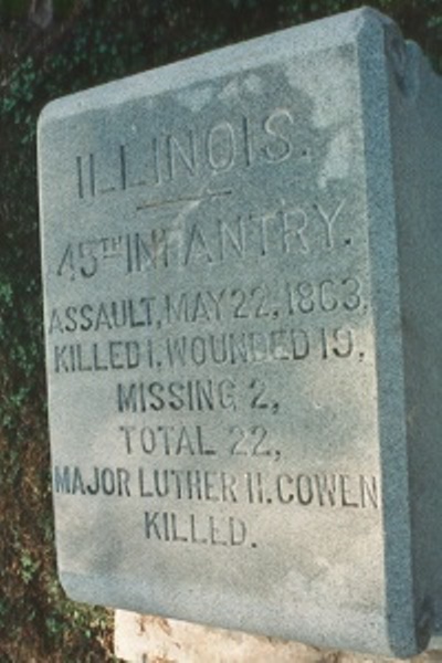 Positie-aanduiding Aanval van 45th Illinois Infantry (Union) #1