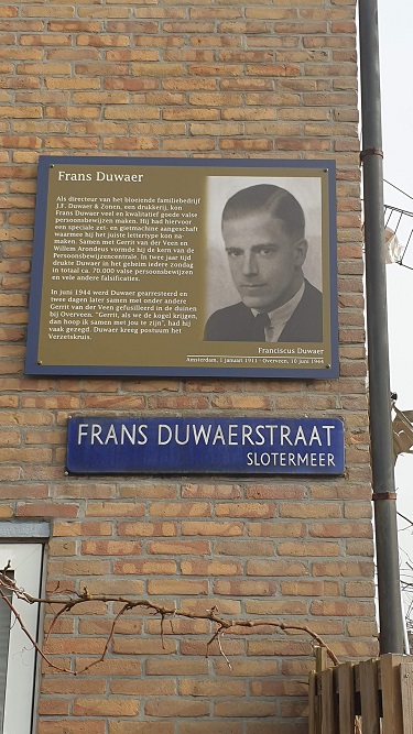 Memorial Plates Slotermeer Frans Duwaerstraat #2