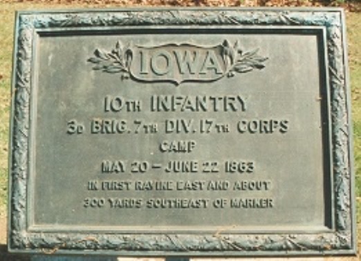 Positie-aanduiding Kamp 10th Iowa Infantry (Union) #1