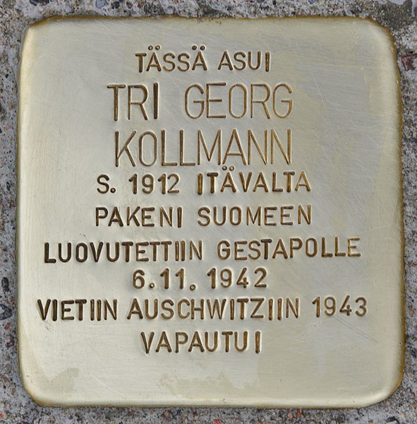 Stolpersteine Munkkiniemen puistotie 18B #1