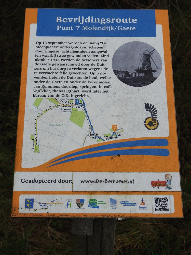 Bord Bevrijdingsroute Molendijk/Gaete #2