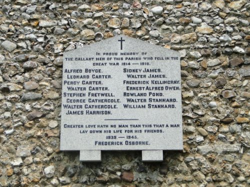 War Memorial Wretton Church