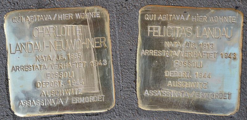 Stolpersteine Via Leonardo da Vinci 8