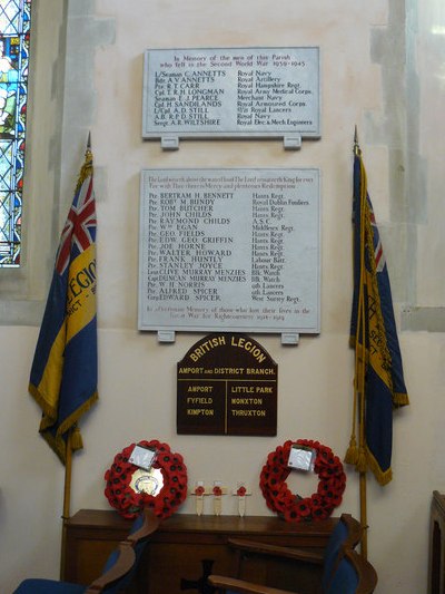 Oorlogsmonument St Mary Church Amport