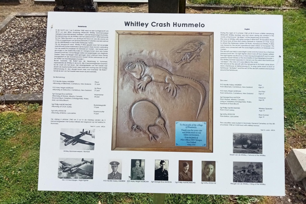 Memorial to the Crew chrashed Whitley Bomber