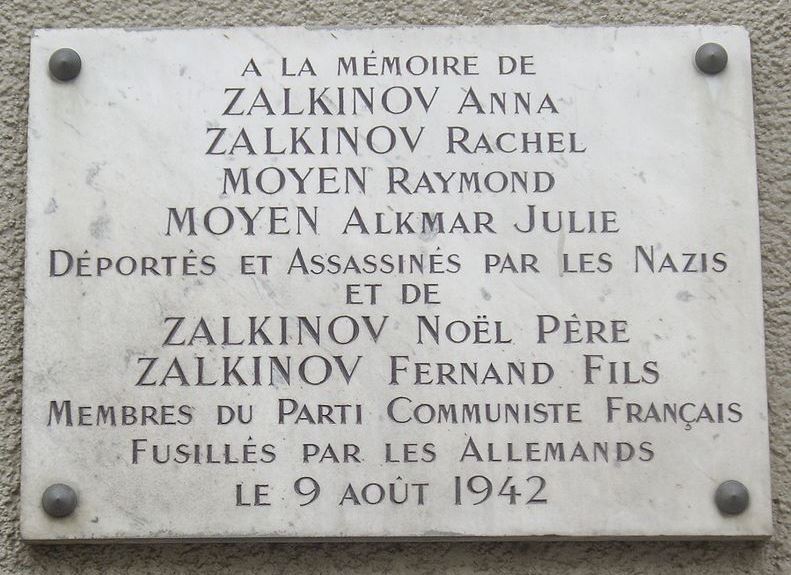 Memorial Killed Residents 73 Rue des Amandiers #1