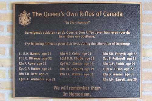Plaques Queen’s Own Rifles of Canada Oostburg #4
