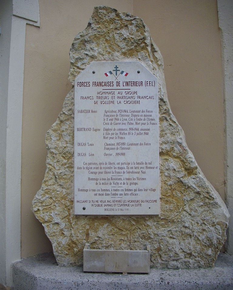 Memorial Resistance Fighters Bollène-La Croisière #1