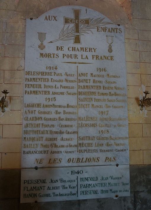 War Memorial Chamery Church #1