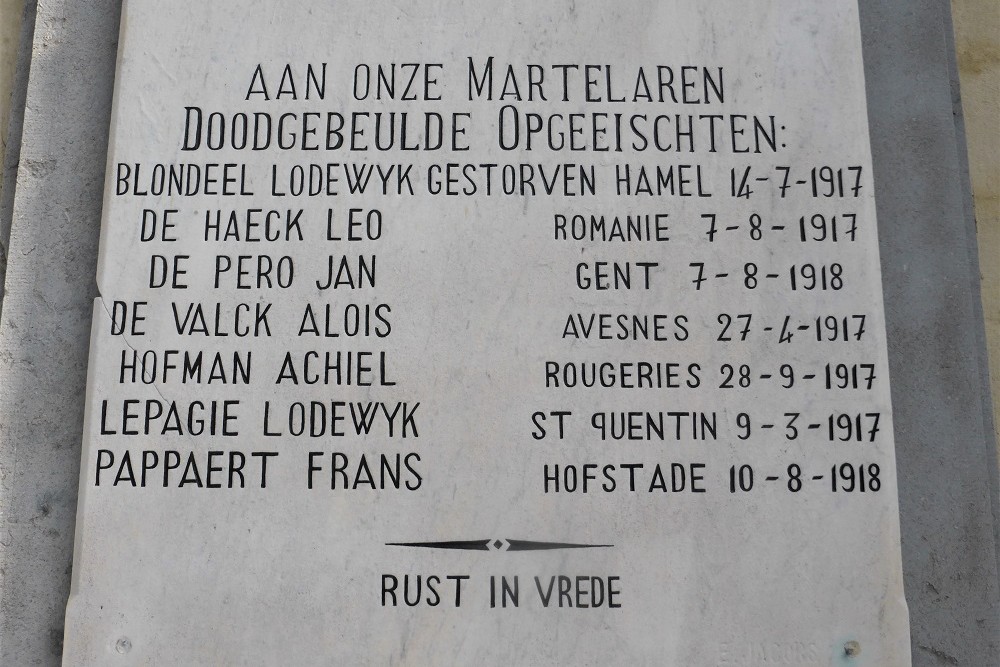 Memorials First World War Hofstade #3