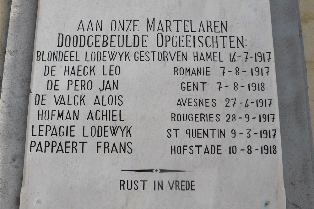 Gedenktekens Eerste Wereldoorlog Hofstade #3