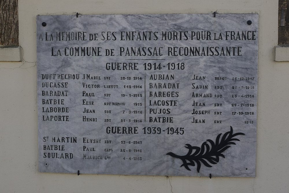 War Memorial Panassac