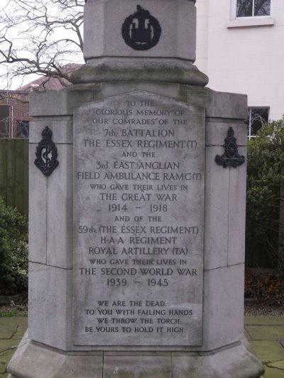 Memorial Army Units Walthamstow #2