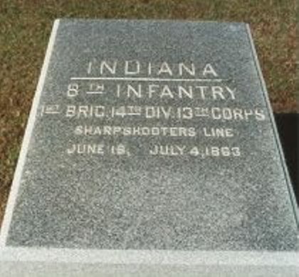 Positie-aanduiding Scherpschutterslinie 8th Indiana Infantry (Union)