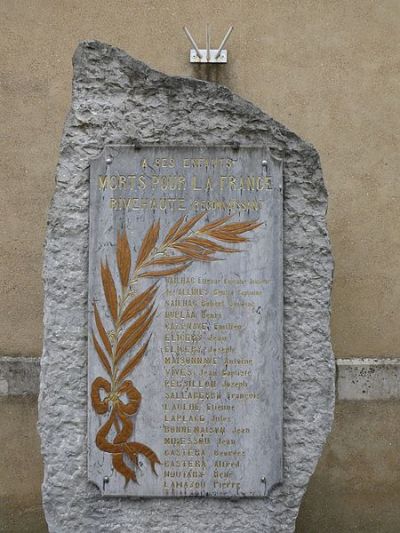 War Memorial Rivehaute