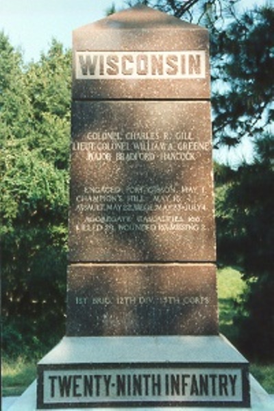 Monument 29th Wisconsin Infantry (Union) #1