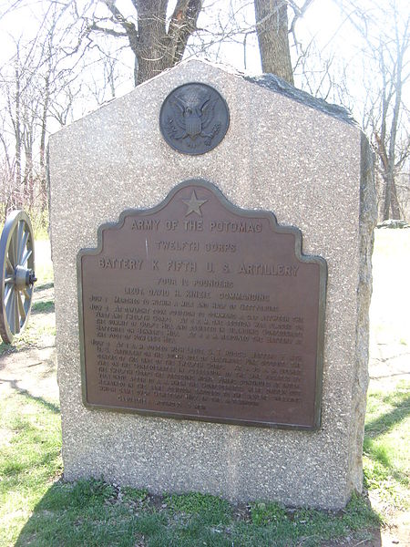 Monument 5th United States Artillery - Battery K #1
