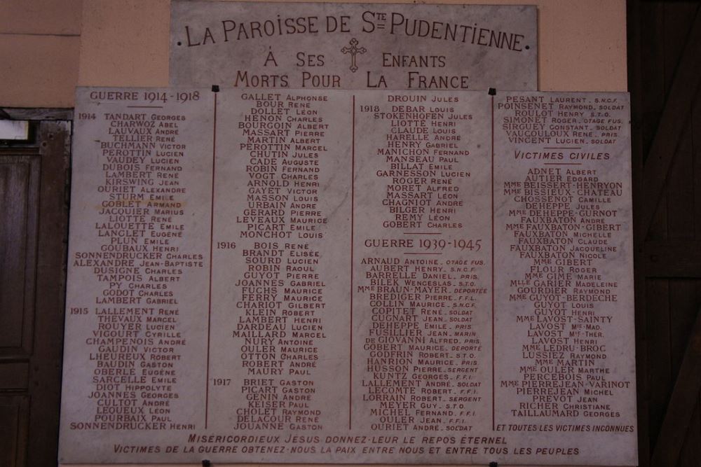 War Memorial glise Sainte-Pudentienne #1