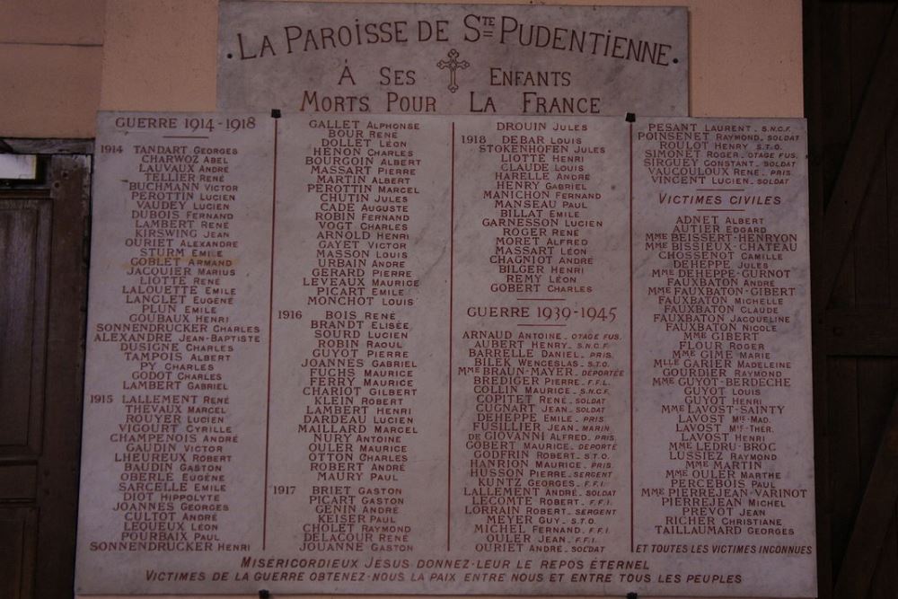 War Memorial Église Sainte-Pudentienne #1