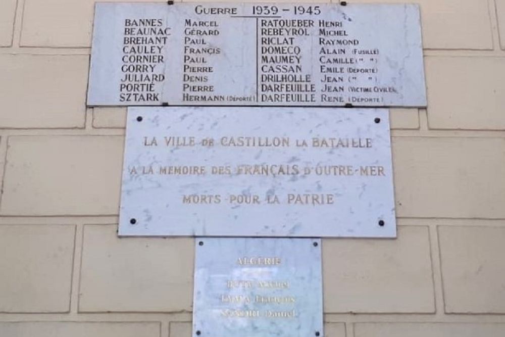 Gedenkteken Stadhuis Castillon-la-Bataille #5