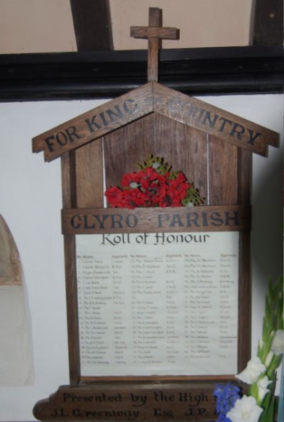 Roll of Honour Clyro Church