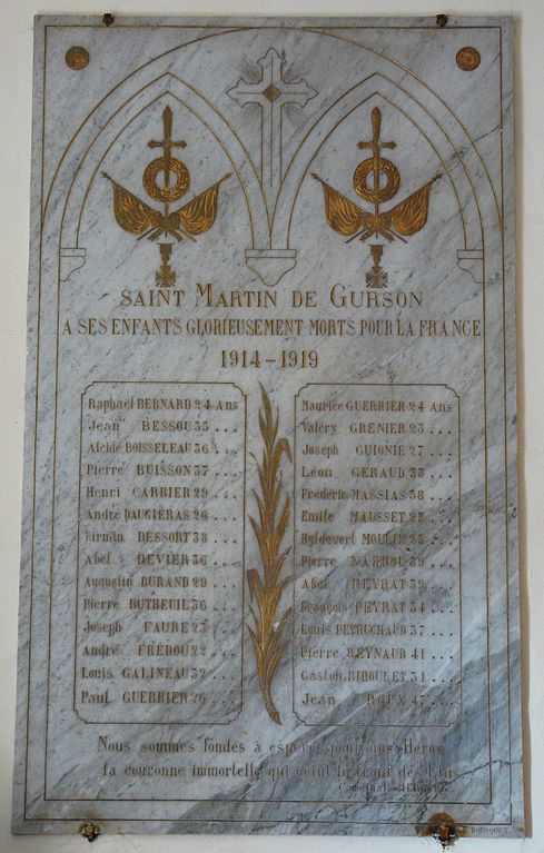 Monument Eerste Wereldoorlog Saint-Martin-de-Gurson #1