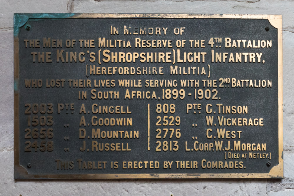 Memorials Second Boer War Hereford Cathedral