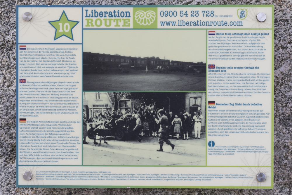 Liberation Route Marker 010: Duitse trein ontsnapt door bevrijd gebied #2