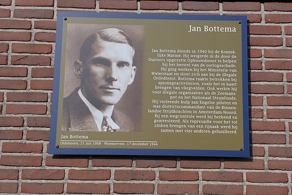 Herdenkingsborden Slotermeer Jan Bottemastraat