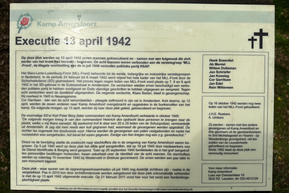 Monument Executie Henk Sneevliet e.a. Kamp Amersfoort #2