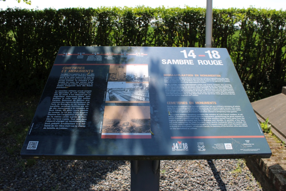 Information Board 14-18 Sambre Rouge - Cemeteries and Monuments #1
