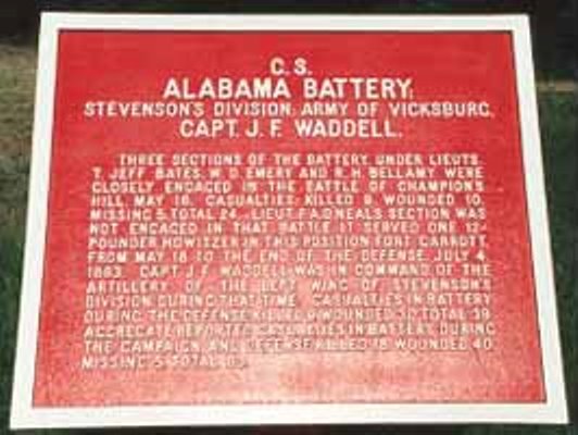 Positie-aanduiding Waddell's Alabama Battery (Confederates)