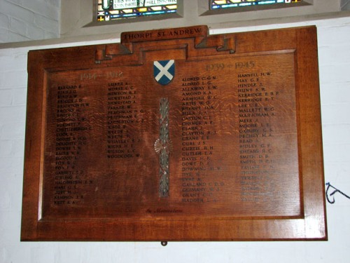 War Memorial St Andrew Church Thorpe St Andrew