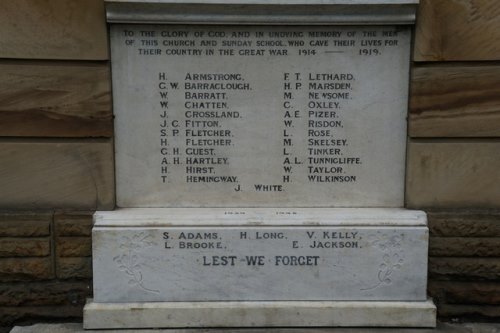 War Memorial Dewsbury Central Methodist Church