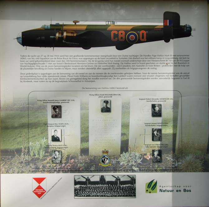 Commemorative plaque Crash Halifax Mark III LK865 Wortel-Kolonie #4