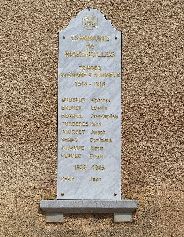 War Memorial Mazerolles #1