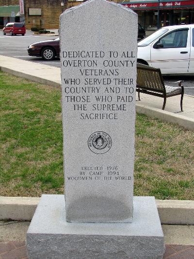 Monument Veteranen Overton County #1