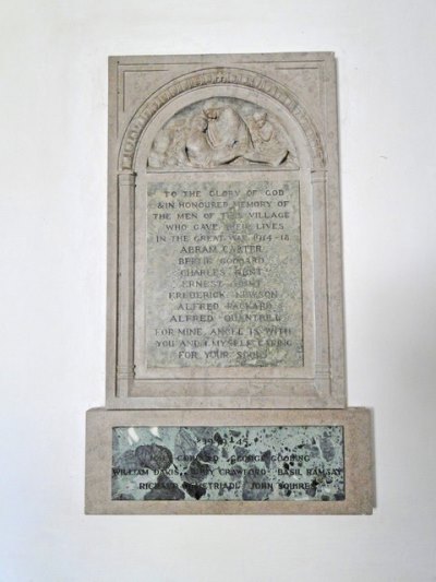 Oorlogsmonument Little Glemham Church