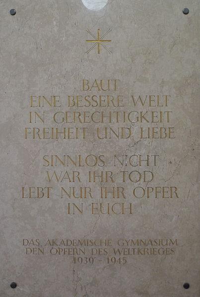 Oorlogsmonument Akademisches Gymnasium Graz #2