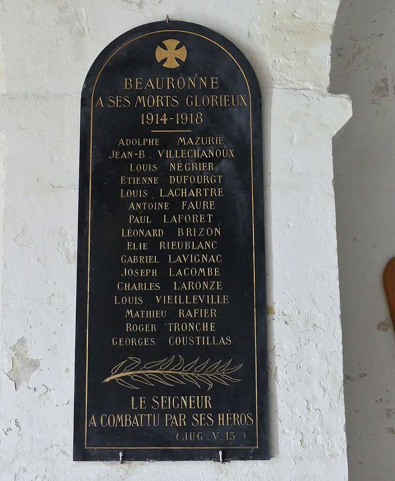 Monument Eerste Wereldoorlog Beauronne