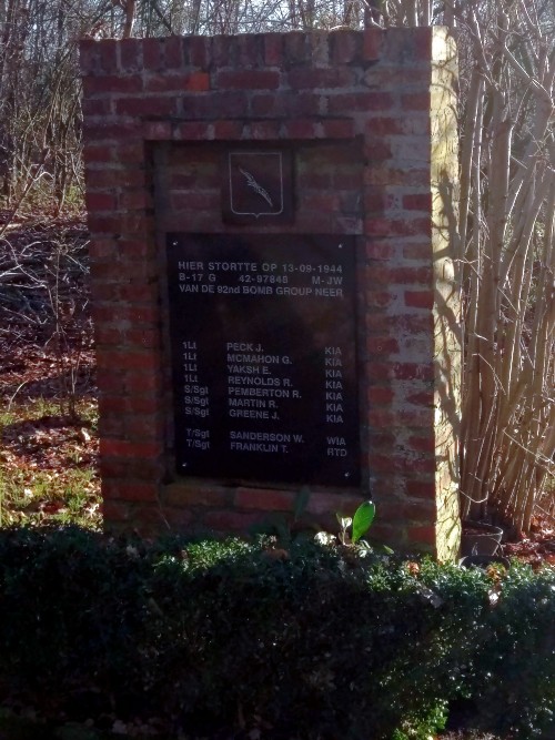 Crash Site and Memorial B-1 G Silver Wings