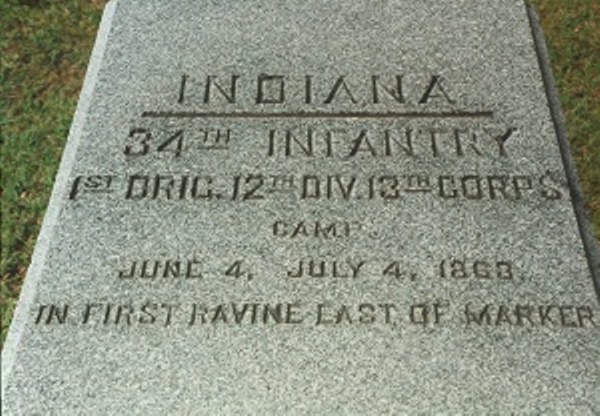 Positie-aanduiding Kamp 34th Indiana Infantry (Union) #1
