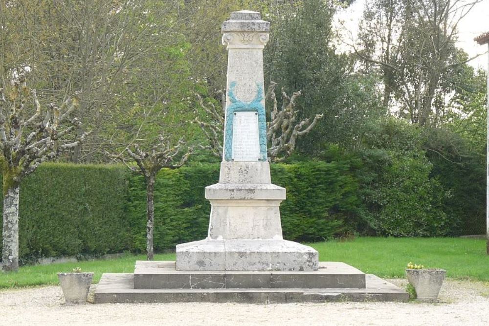 Monument Eerste Wereldoorlog Salignac-de-Mirambeau #1