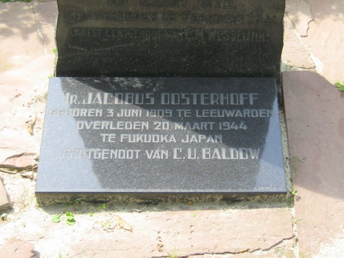 Memorial Stone for Ir. Jacobus Oosterhoff Cemetery North Leeuwarden #3