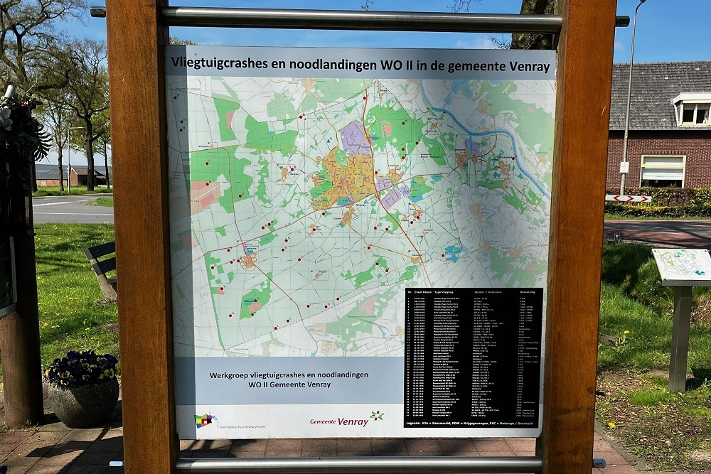 Monument Vliegtuigcrashes En Noodlandingen Tweede Wereldoorlog In Gemeente Venray